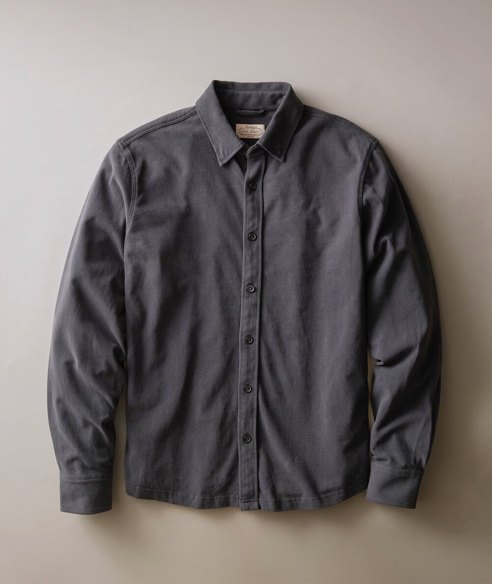 NWT Marine Layer Men's Luxe Jersey Shirt in Asphalt size Large